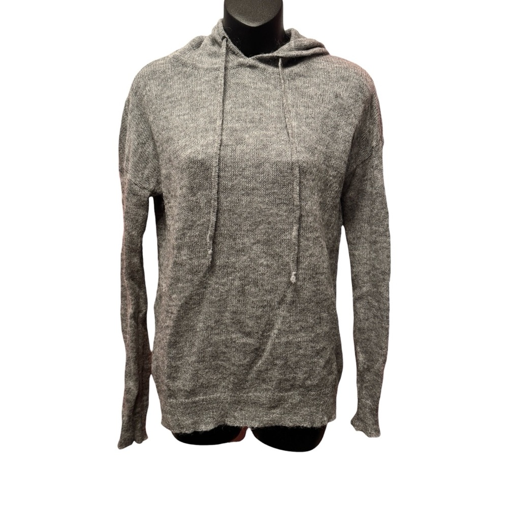 Wallace Gray Mohair Blend Hooded Sweater Size Small Anthropologie Quiet Luxury
